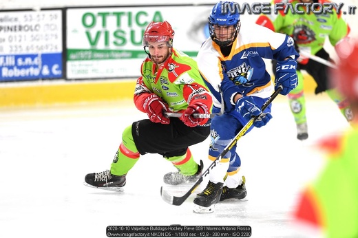 2020-10-10 Valpellice Bulldogs-Hockey Pieve 0591 Moreno Antonio Rosso